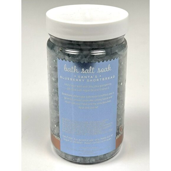 BATH & BODY WORKS 8oz Santa's Blueberry Shortbread BATH SALT SOAK Salts NIP NEW - Picture 2 of 2
